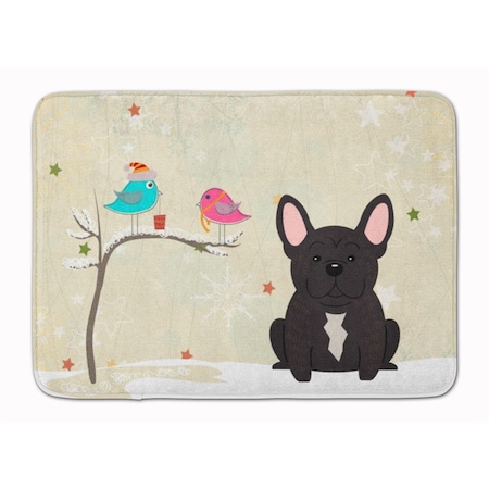 Carolines Treasures Christmas French Bulldog Brindle Machine Washable Memory Foam Mat BB2481RUG